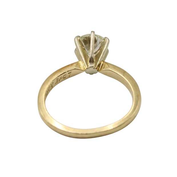 Contemporary Designer Vintage Gold Engagement Ring With Diamond