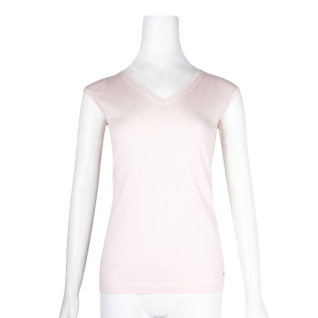 Dior Light Pink Cashmere & Silk Sleeveless Knitwear Top