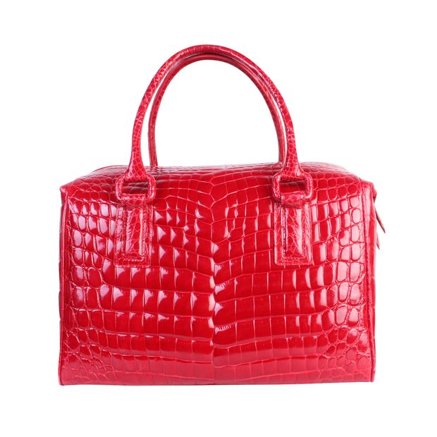 MUIIK Red Crocs Leather Handbag