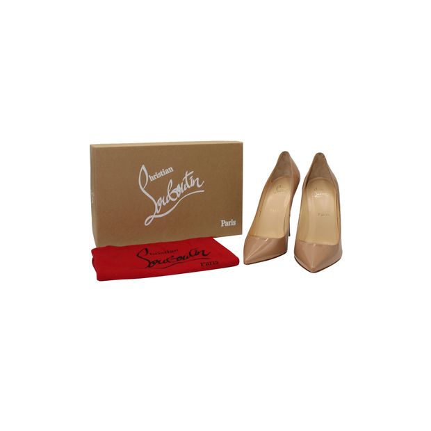 Christian Louboutin Decollete 554 100 Pumps in Nude Patent Calf Leather