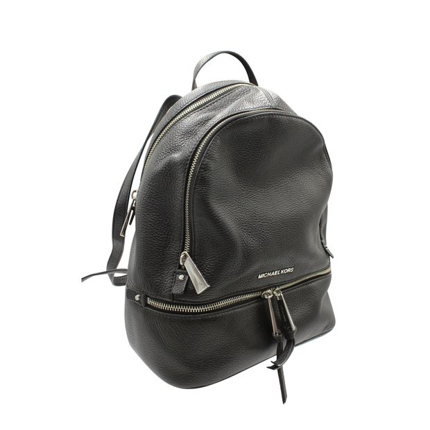 Rhea Zip Backpack in Black