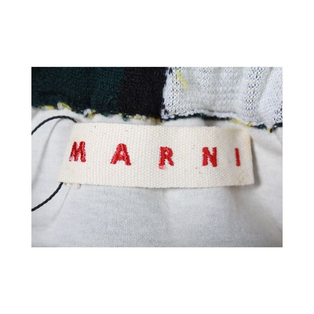 Marni Intarsia Knit Boxy Sweater in Multicolor Wool