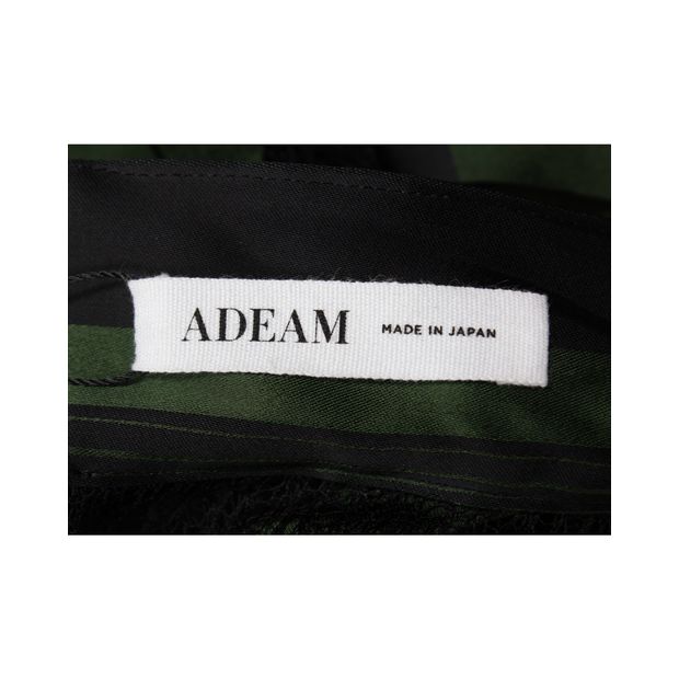 ADEAM Dark Green Striped Pajama Blouse
