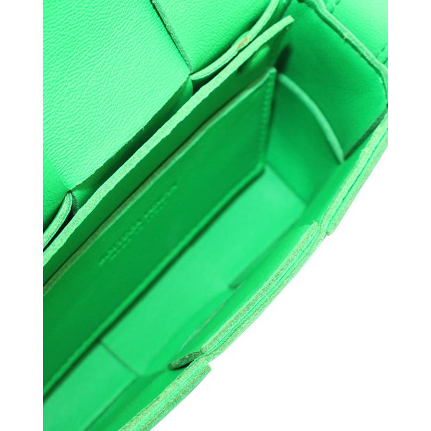 Bottega Veneta Candy Cassette Crossbody Bag in Green Leather