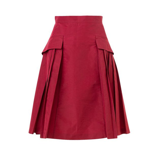 Prada Red Flared Pocket Skirt