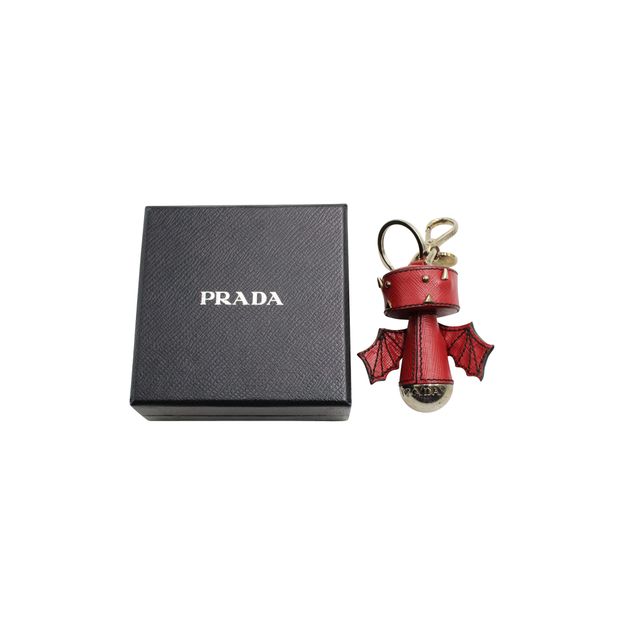 Prada Bat Key Ring & Bag Charm In Red