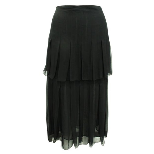 Oscar De La Renta Black Silk Skirt