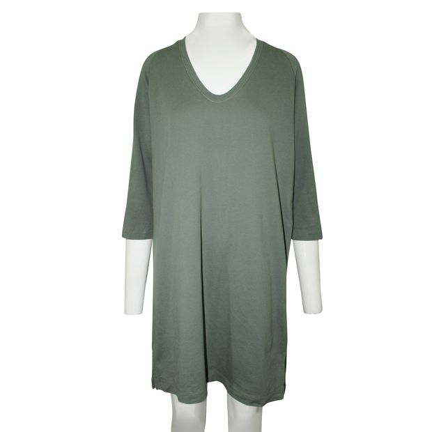 DRIES VAN NOTEN Oversized Green T-Shirt Dress