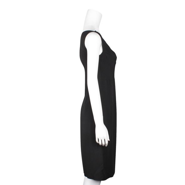 Prada Black Midi Dress With Cowl Neck