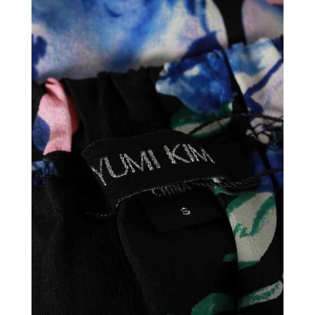 YUMI KIM Black Floral Silk Top