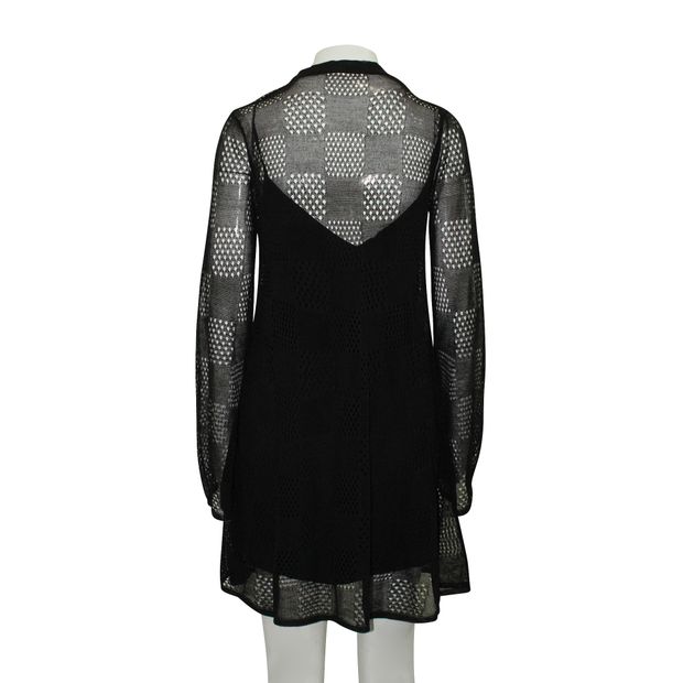 Mcq By Alexander Mcqueen Long Sleeves Black Mesh Dress