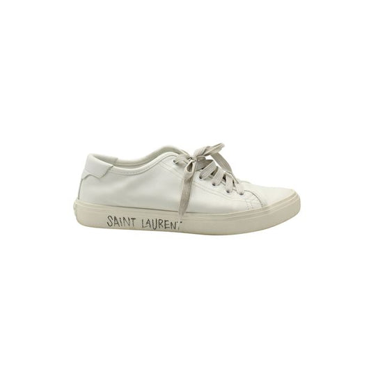Saint Laurent Malibu Distressed Sneakers in White Leather