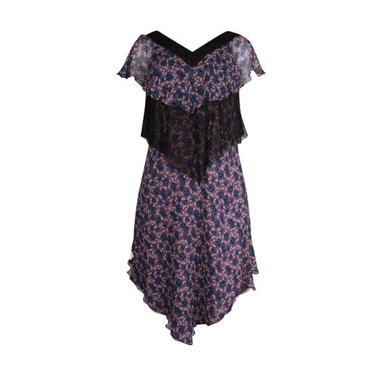 ANNA SUI Multicoloured Lace Trim Dress