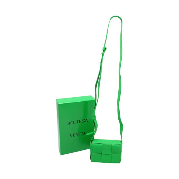 Bottega Veneta Candy Cassette Crossbody Bag in Green Leather
