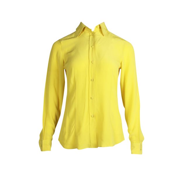 Etro Neon Yellow Silk Shirt