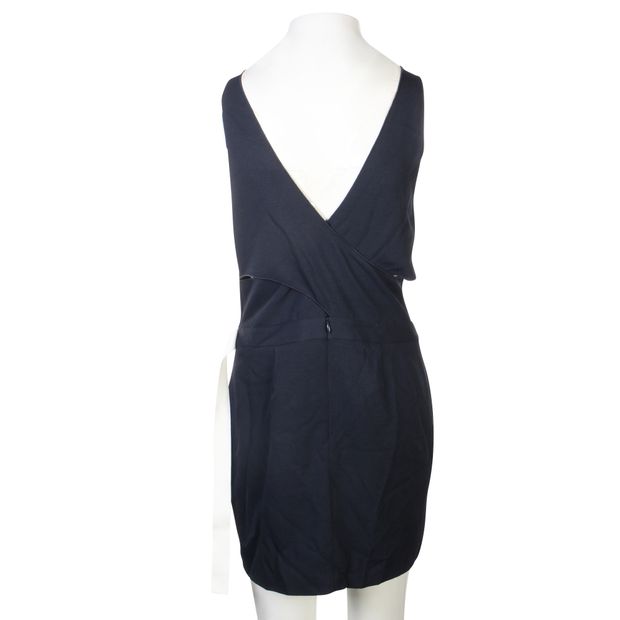 DION LEE Blue and White Wraped Dress