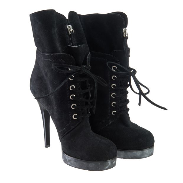GIUSEPPE ZANOTTI Suede Lace Up Boots