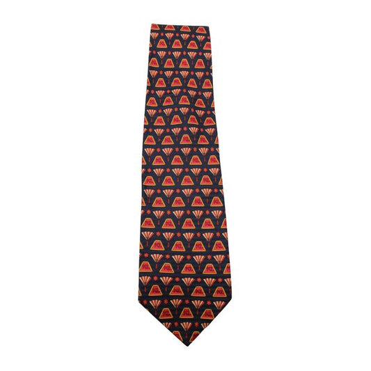 CONTEMPORARY DESIGNER Red Colorful Print Tie