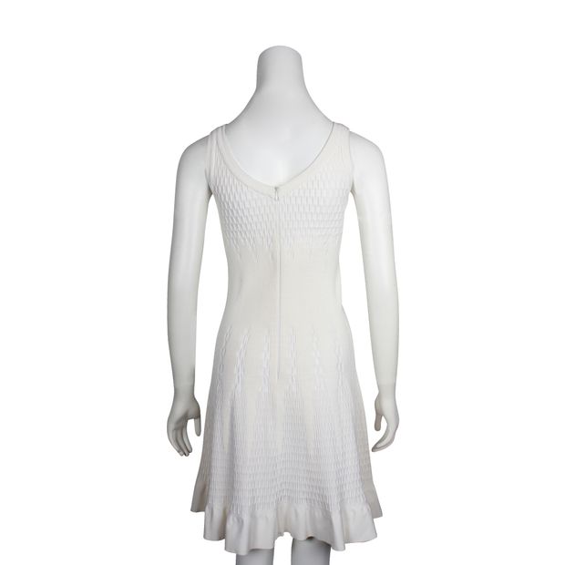 Alaia Textured Cream A-Line Dress