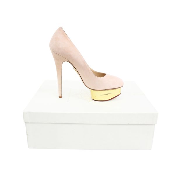 CHARLOTTE OLYMPIA Suede Dolly Pumps