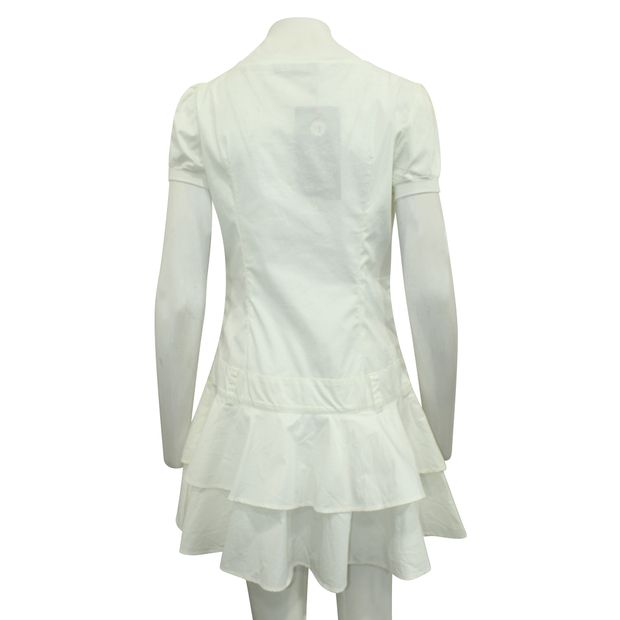 MOSCHINO White Cotton Dress with Embellished Pistol