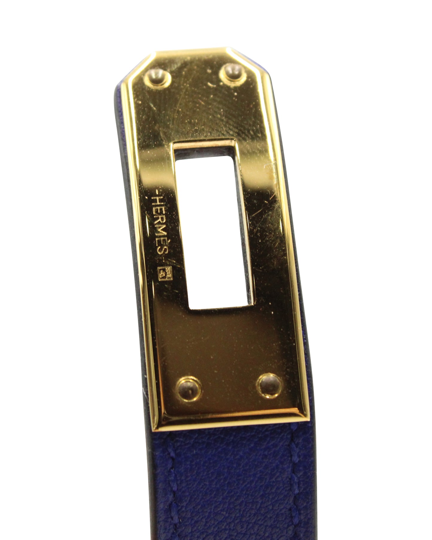 HERMÈS Kelly Double Tour Bracelet In Bleu Saphir With Gold Hardware