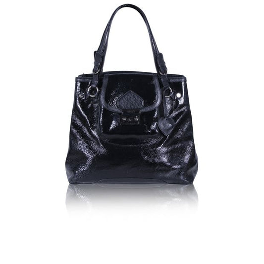 MOSCHINO Black Patent Leather Tote