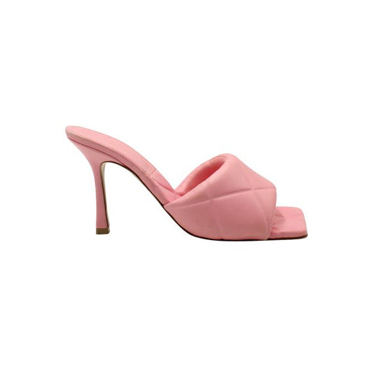 Bottega Veneta Light Pink Quilted Leather High Heel Mules