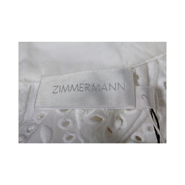 Zimmermann Ticking Paneled Smock Top In White Cotton