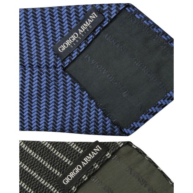 GIORGIO ARMANI Set of Ties: Blue & Grey
