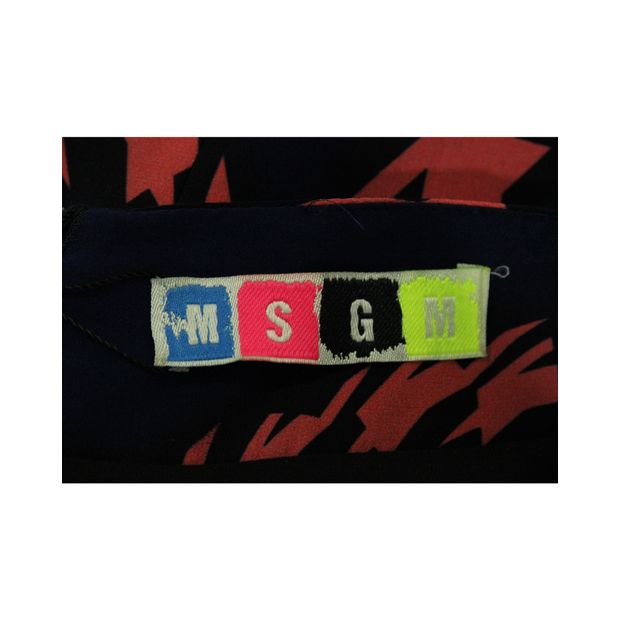 Msgm Mulitcoloured Silk Shift Dress