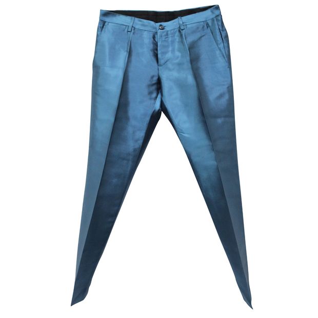 DOLCE & GABBANA Metallic Dark Blue 4 Pieces Suits