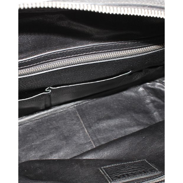 Prada Black Leather Travel Briefcase