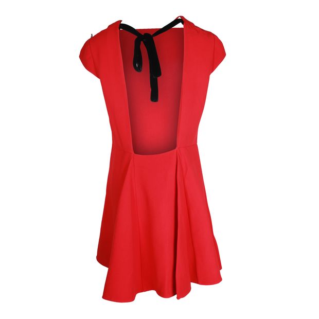 Miu Miu Open-Back Mini Dress in Red Acetate