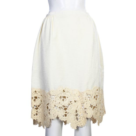 OSCAR DE LA RENTA Skirt With Straw Embellishment