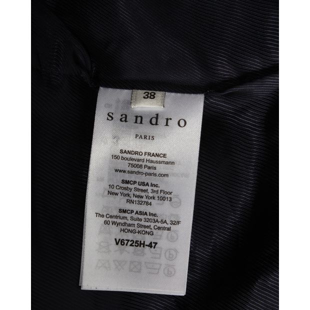 Sandro Paris Quilted Jacket in Blue Cotton