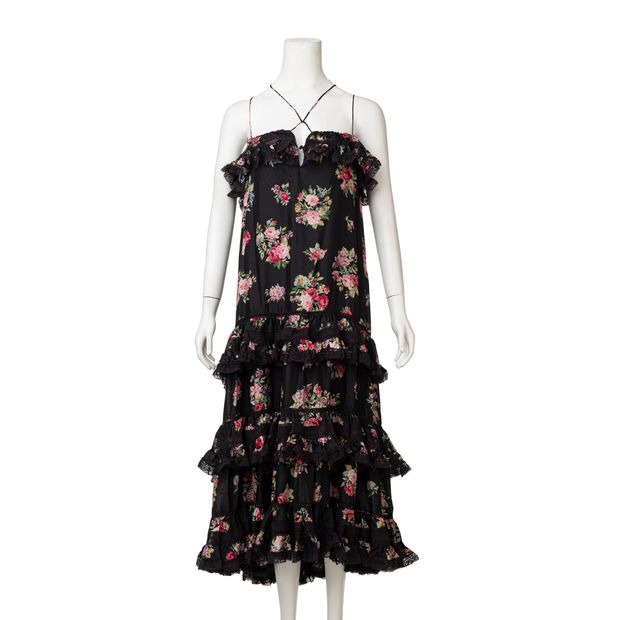 Zimmermann Honour Tiered Floral-Print Silk-Habutai Midi Dress