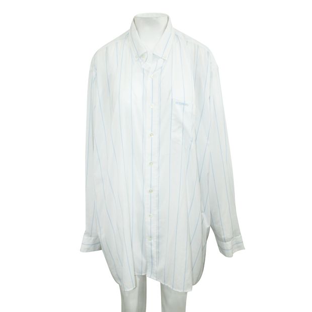 Vetements Oversized White Striped Shirt