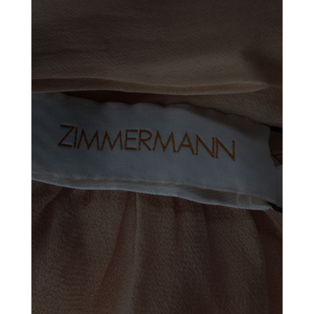 Zimmermann Tie-Neck Halter Maxi Dress in Champagne Silk