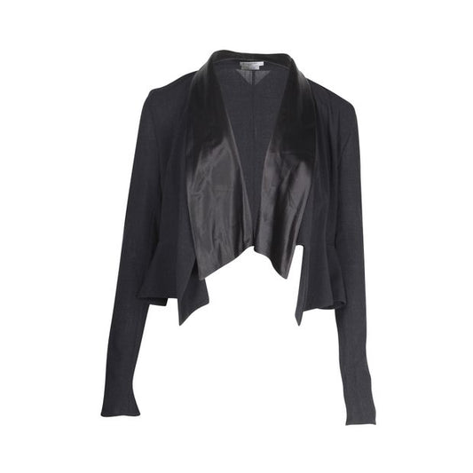 Givenchy Open-Front Cropped Blazer Jacket in Black Wool