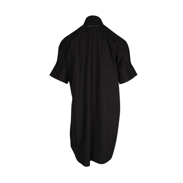 Maison Margiela Vest Layered Shirt Dress in Black Cotton