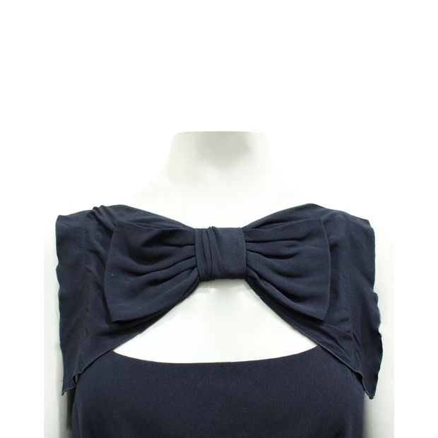 MOSCHINO CHEAP AND CHIC Navy Blue Dress with Bow