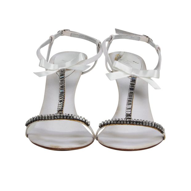 GIUSEPPE ZANOTTI White Sandals With Ribbon