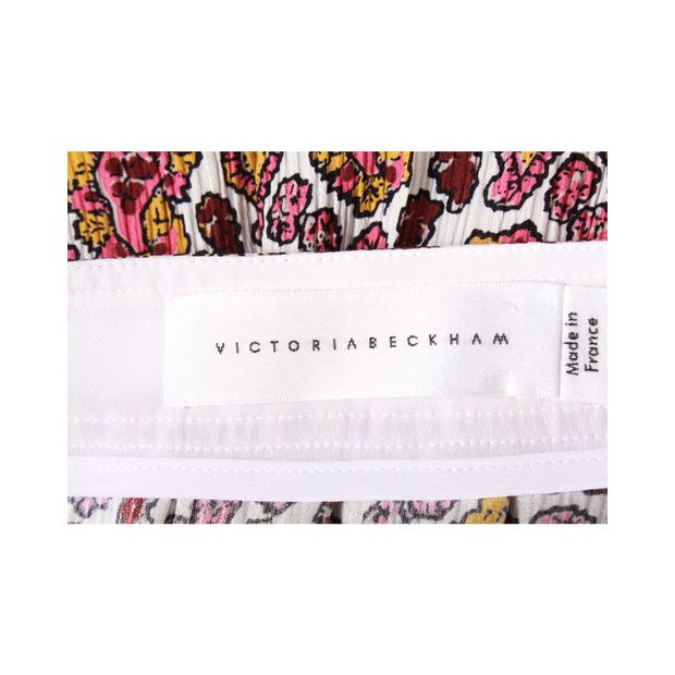 Victoria Beckham Paisley-Print Pleated Midi Skirt in Multicolor Silk