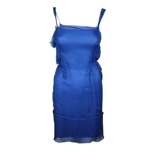 ALBERTA FERRETTI Blue Silk Dress