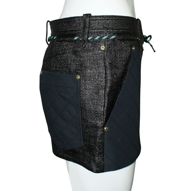 KENZO Metallic Shorts with Quilted Pockets