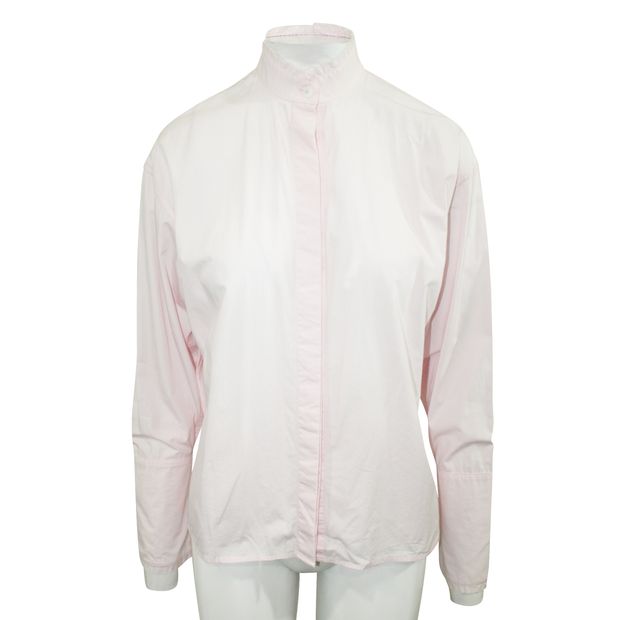 DION LEE Pink Shirt with Raw Hem Collar