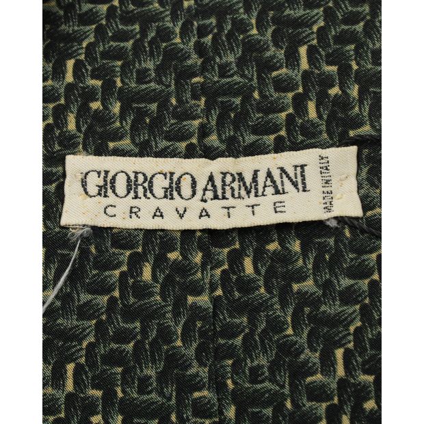 GIORGIO ARMANI Dark Green Print Tie