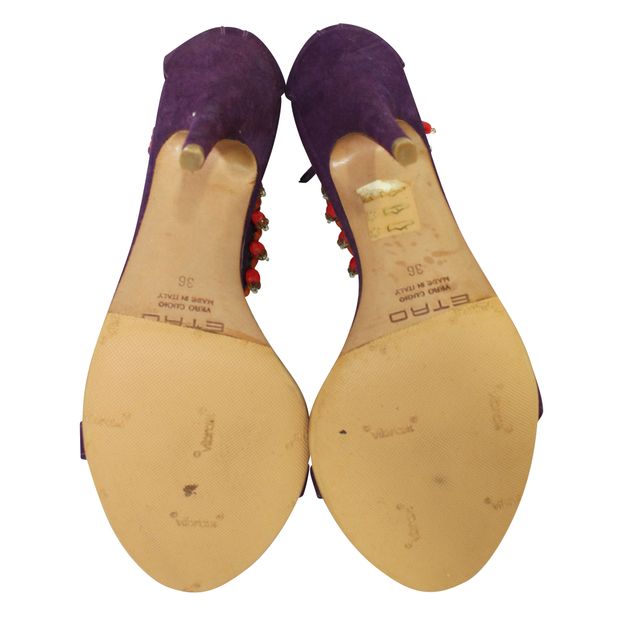 Etro Elegant Purple Heels With Embellishments