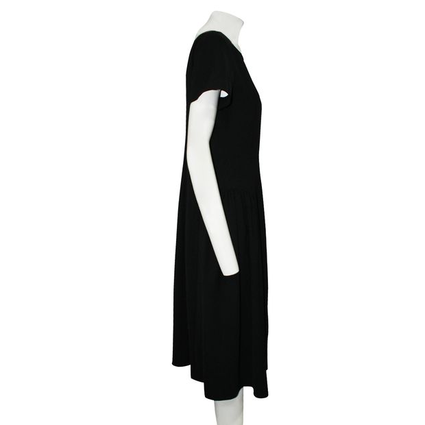 ACNE STUDIOS Black Dress with Pleats on Side